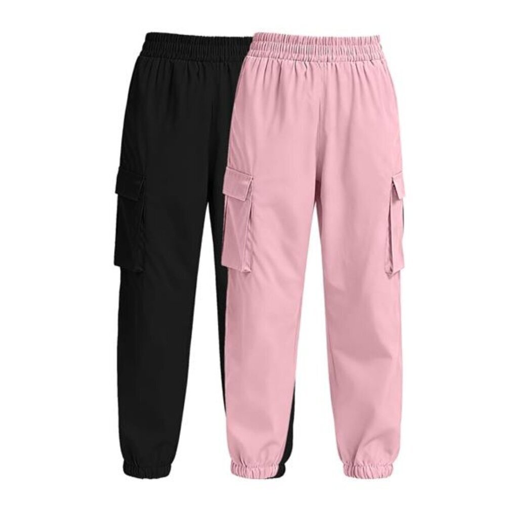 2 Piece Elastic Waist Cargo Pants